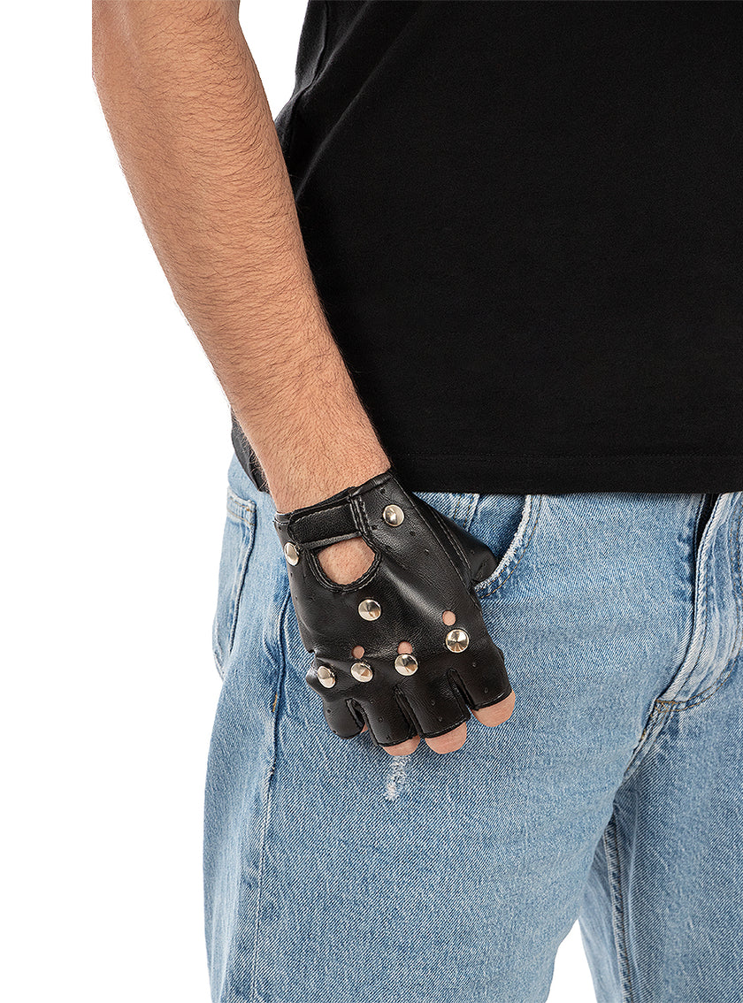 Gants punk noirs adulte