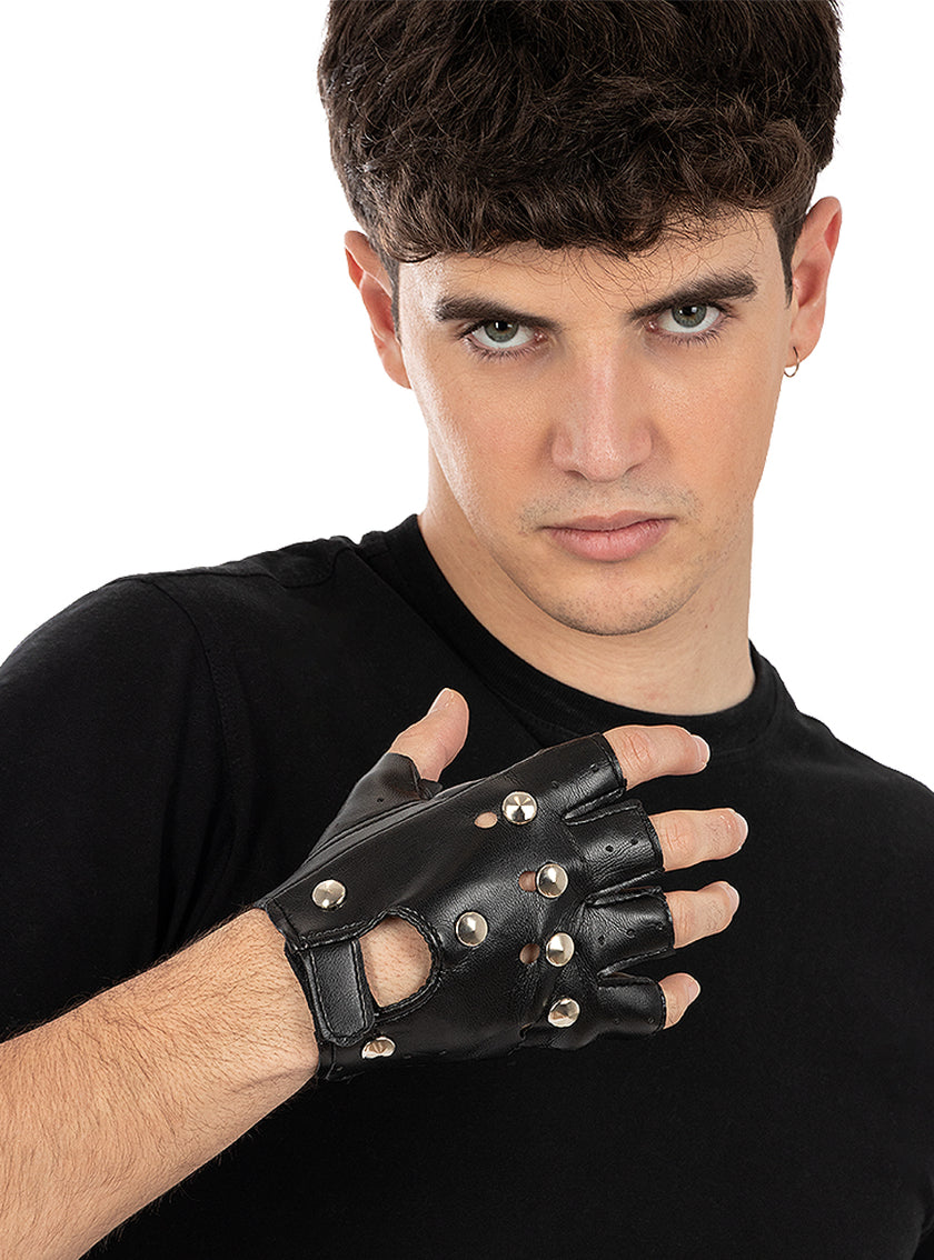 Gants punk noirs adulte