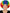 Perruque clown arc-en-ciel