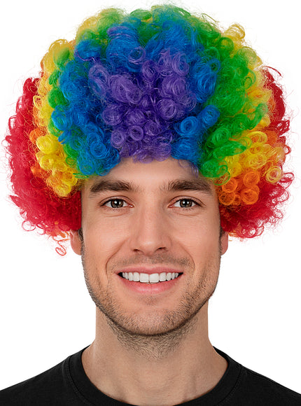 Perruque clown arc-en-ciel