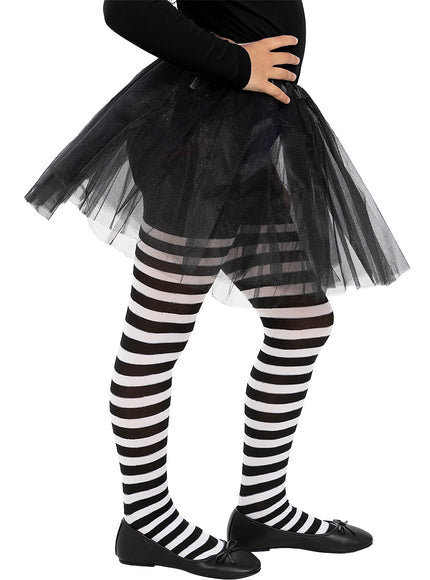 Collants noirs et blancs fille