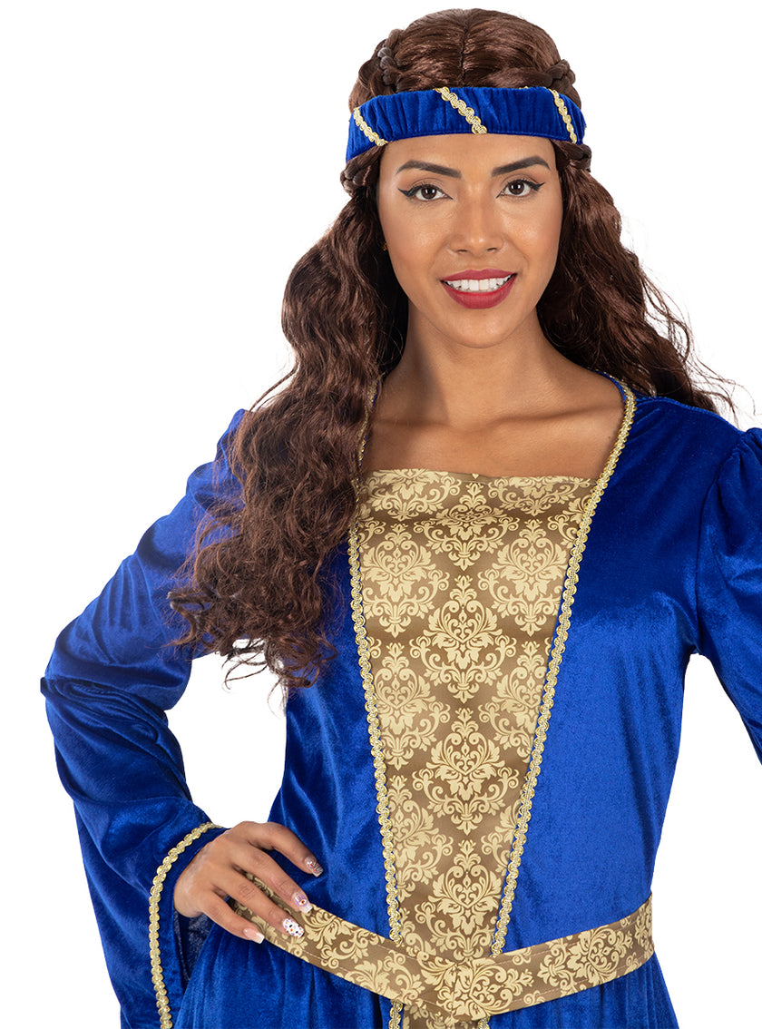 Déguisement Princesse Médiévale bleue femme grande taille