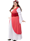 Déguisement princesse médiévale fleurie femme grande taille