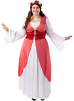 Déguisement princesse médiévale fleurie femme grande taille