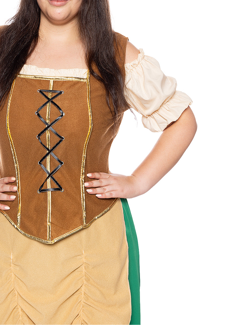 Déguisement aubergiste médiévale femme grande taille