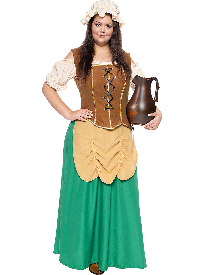 Déguisement aubergiste médiévale femme grande taille