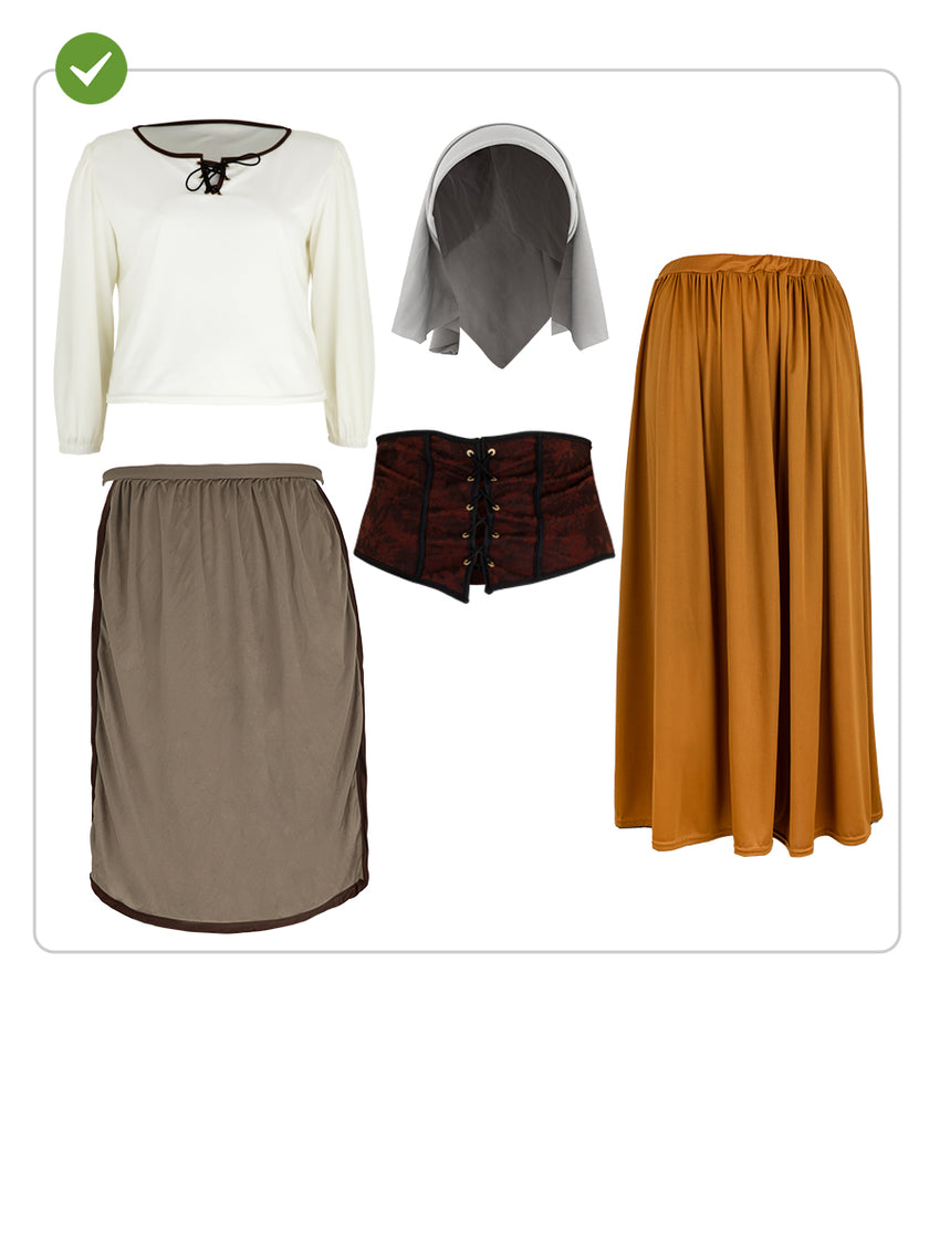 Déguisement paysanne médiévale femme grande taille