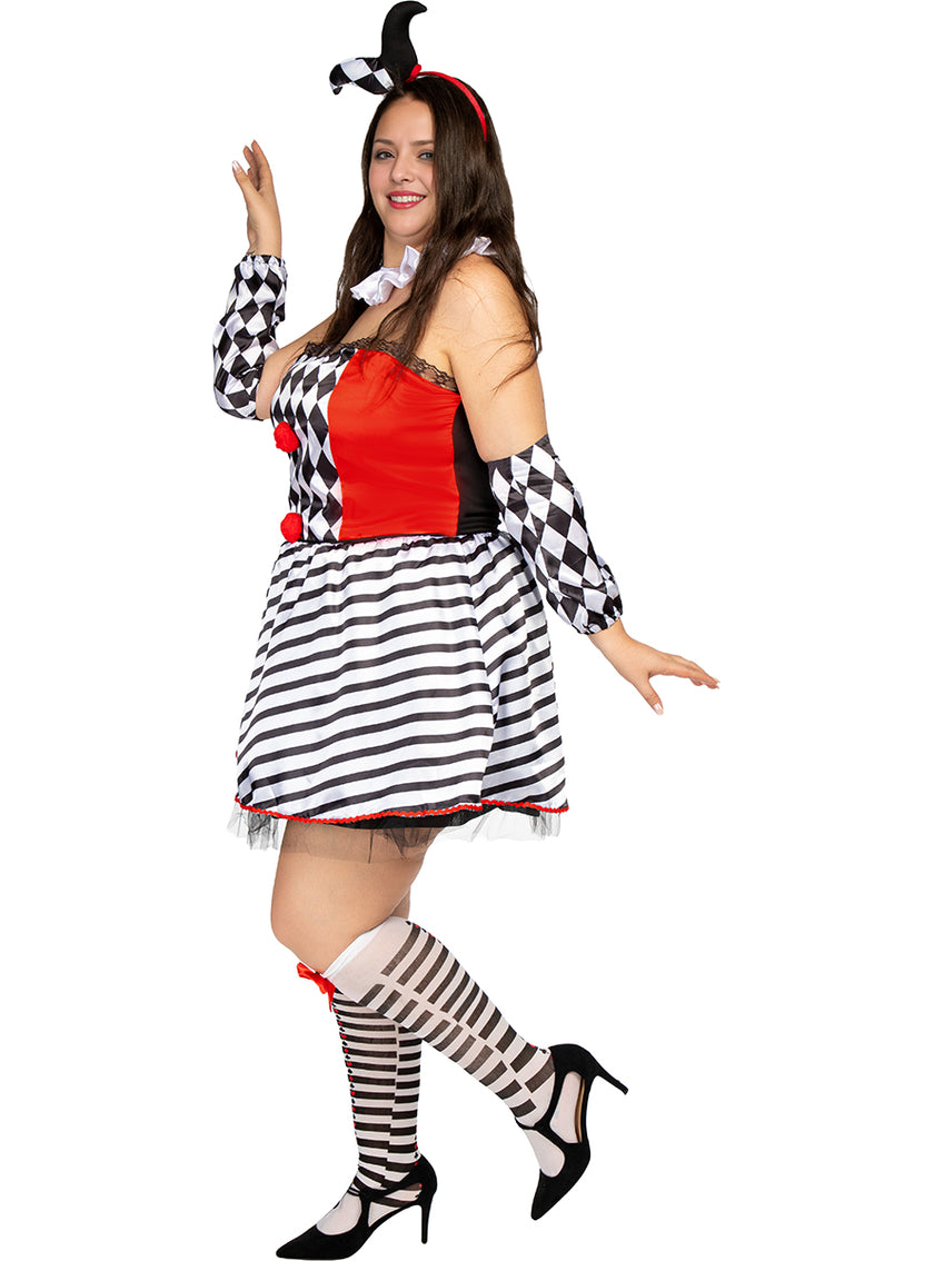 Déguisement arlequine grande taille
