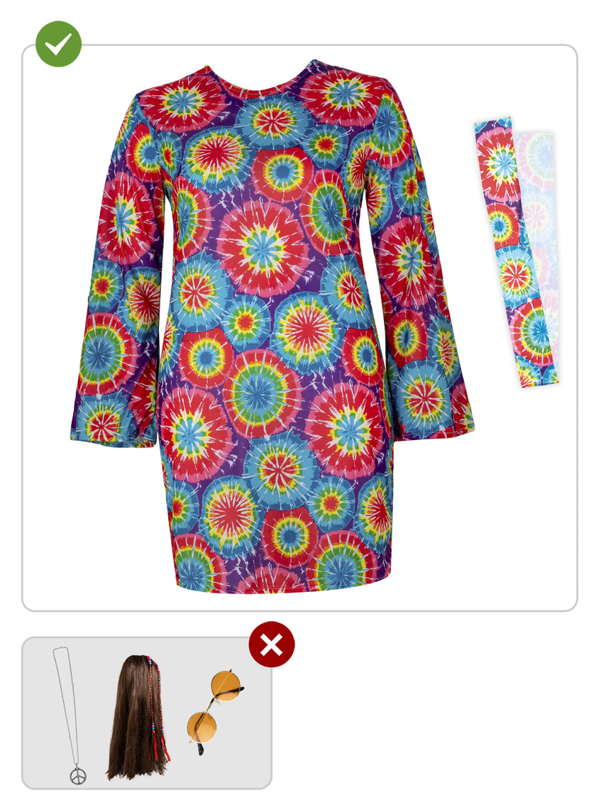 Déguisement Hippie des années 60's femme grande taille