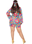 Déguisement Hippie des années 60's femme grande taille
