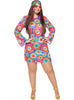 Déguisement Hippie des années 60's femme grande taille
