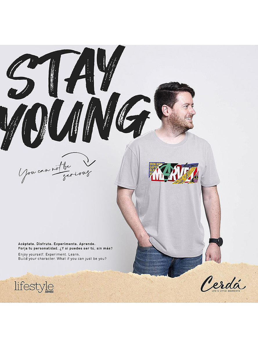 T-shirt Marvel logo collage homme