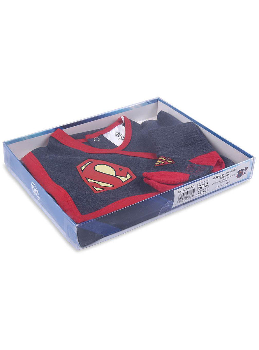 Ensemble body, chaussettes et bavoir Superman pour bébé
