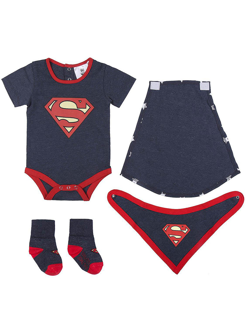 Ensemble body, chaussettes et bavoir Superman pour bébé