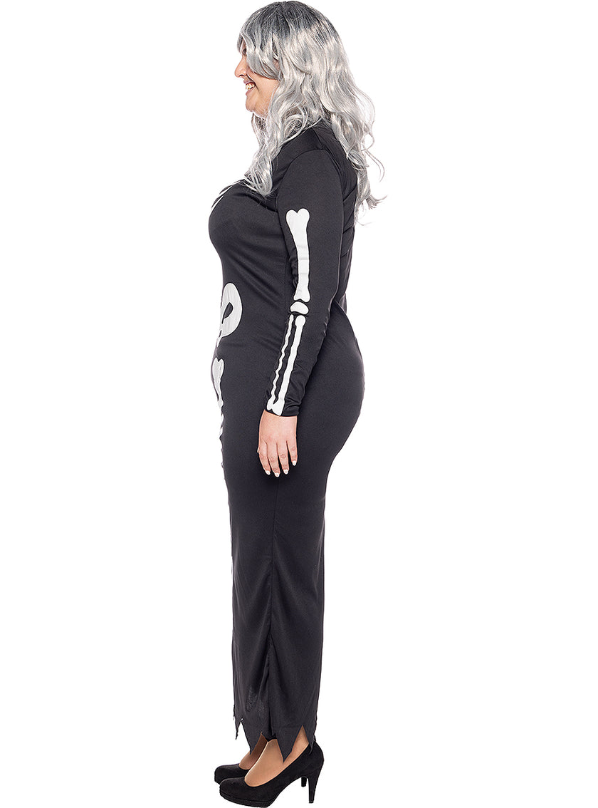 Déguisement squelette élégante femme grande taille
