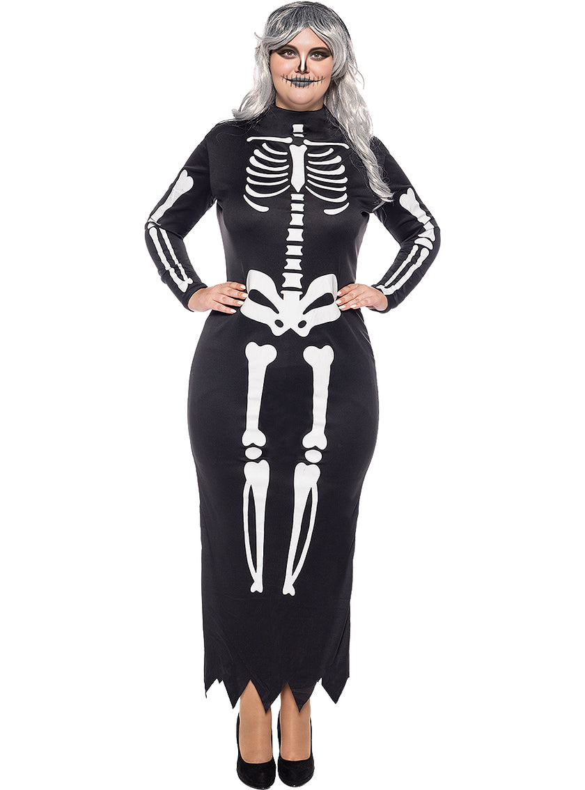 Déguisement squelette élégante femme grande taille