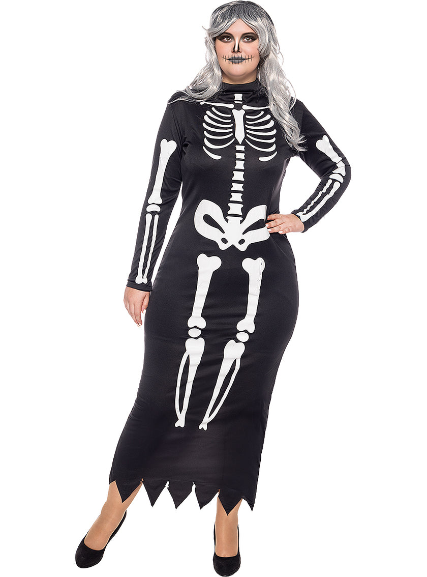 Déguisement squelette élégante femme grande taille