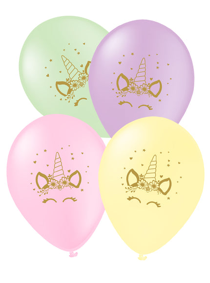8 ballons licorne - Unicorn Flowers