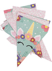 Guirlande à fanions licorne - Unicorn Flowers