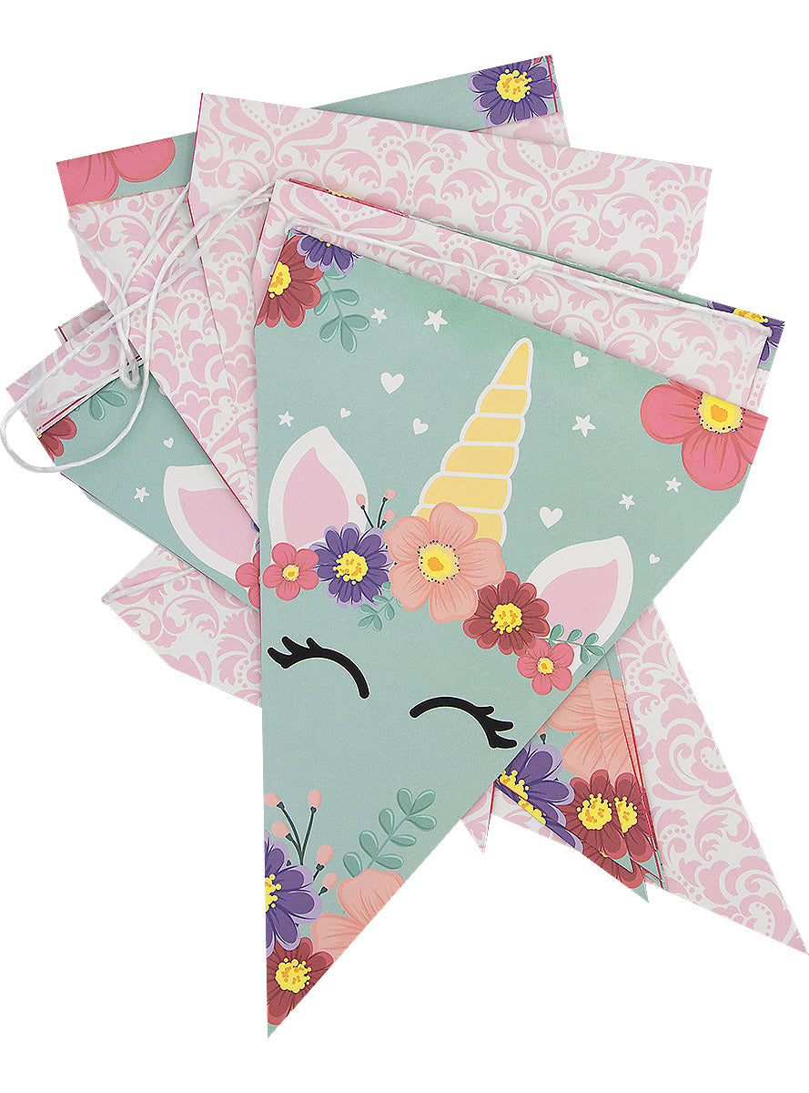 Guirlande à fanions licorne - Unicorn Flowers