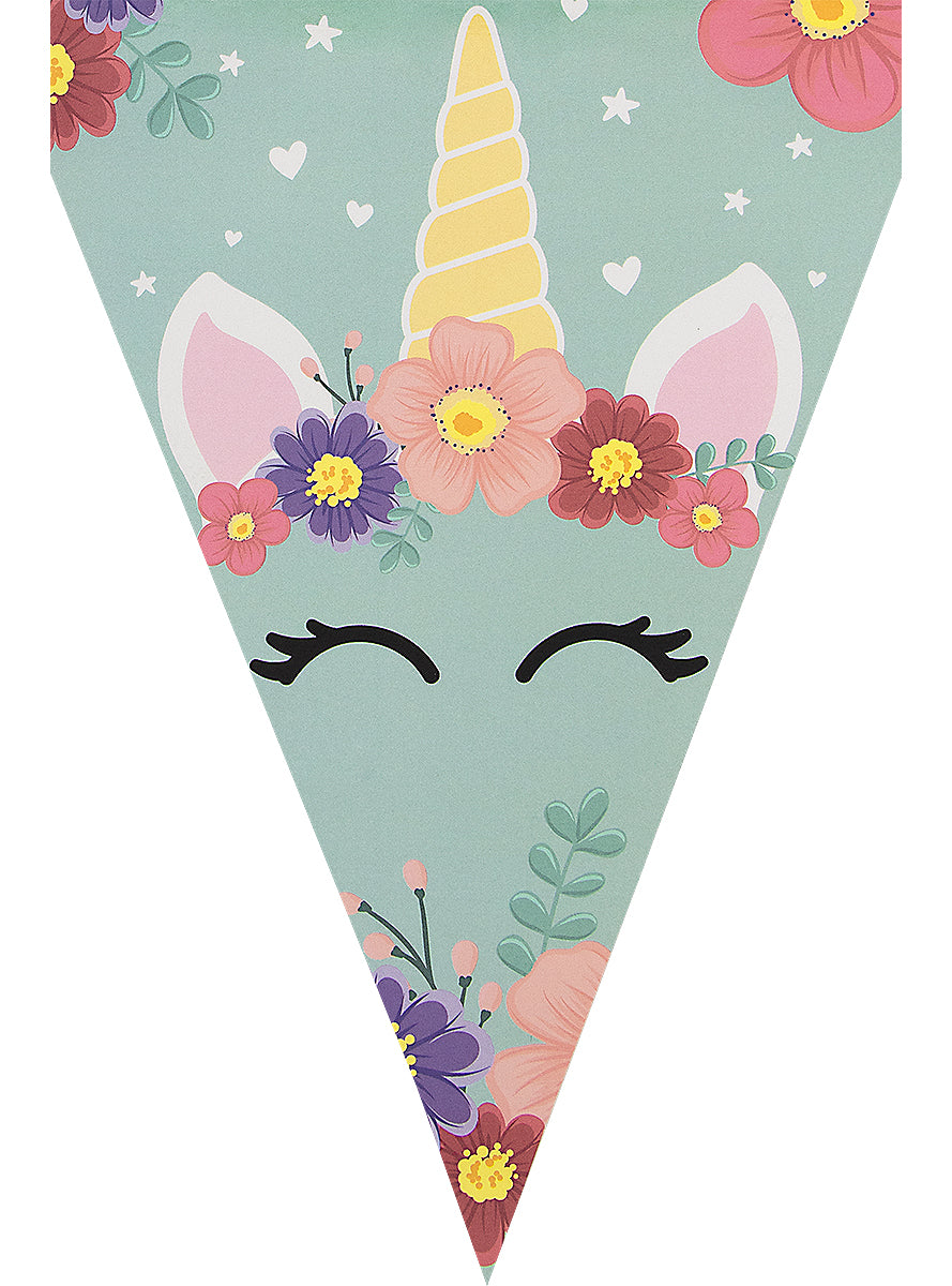 Guirlande à fanions licorne - Unicorn Flowers
