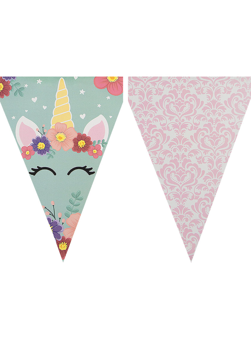 Guirlande à fanions licorne - Unicorn Flowers