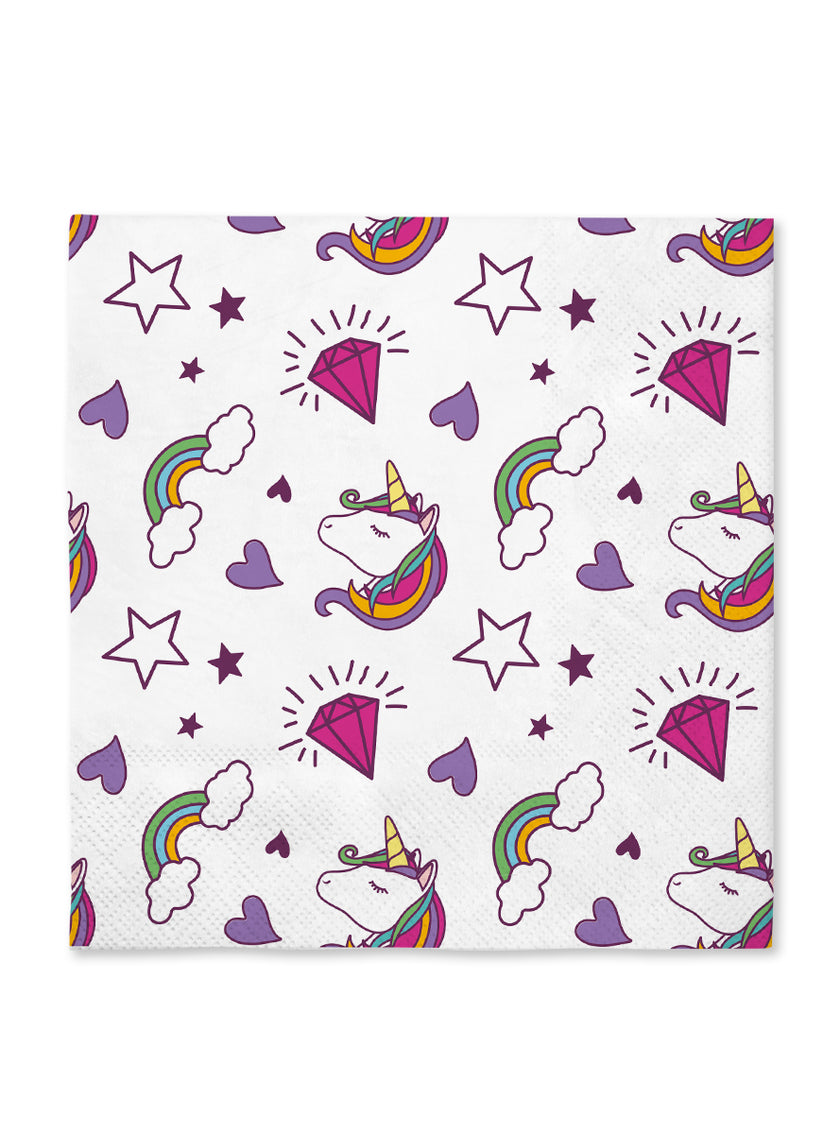 16 serviettes licorne (33x33cm) -Lovely Unicorn