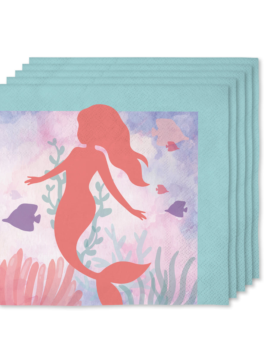 16 serviettes sirènes (33x33cm) -Beautiful mermaid