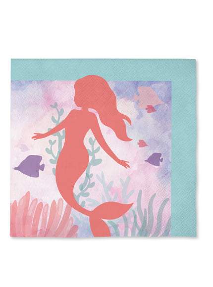 16 serviettes sirènes (33x33cm) -Beautiful mermaid