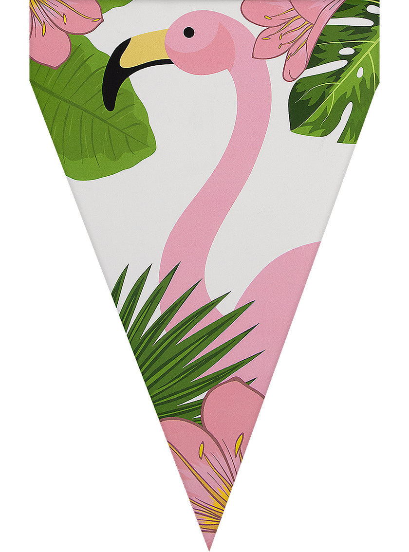 Guirlande à fanions Flamant rose - Tropical flamingos