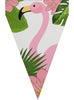 Guirlande à fanions Flamant rose - Tropical flamingos