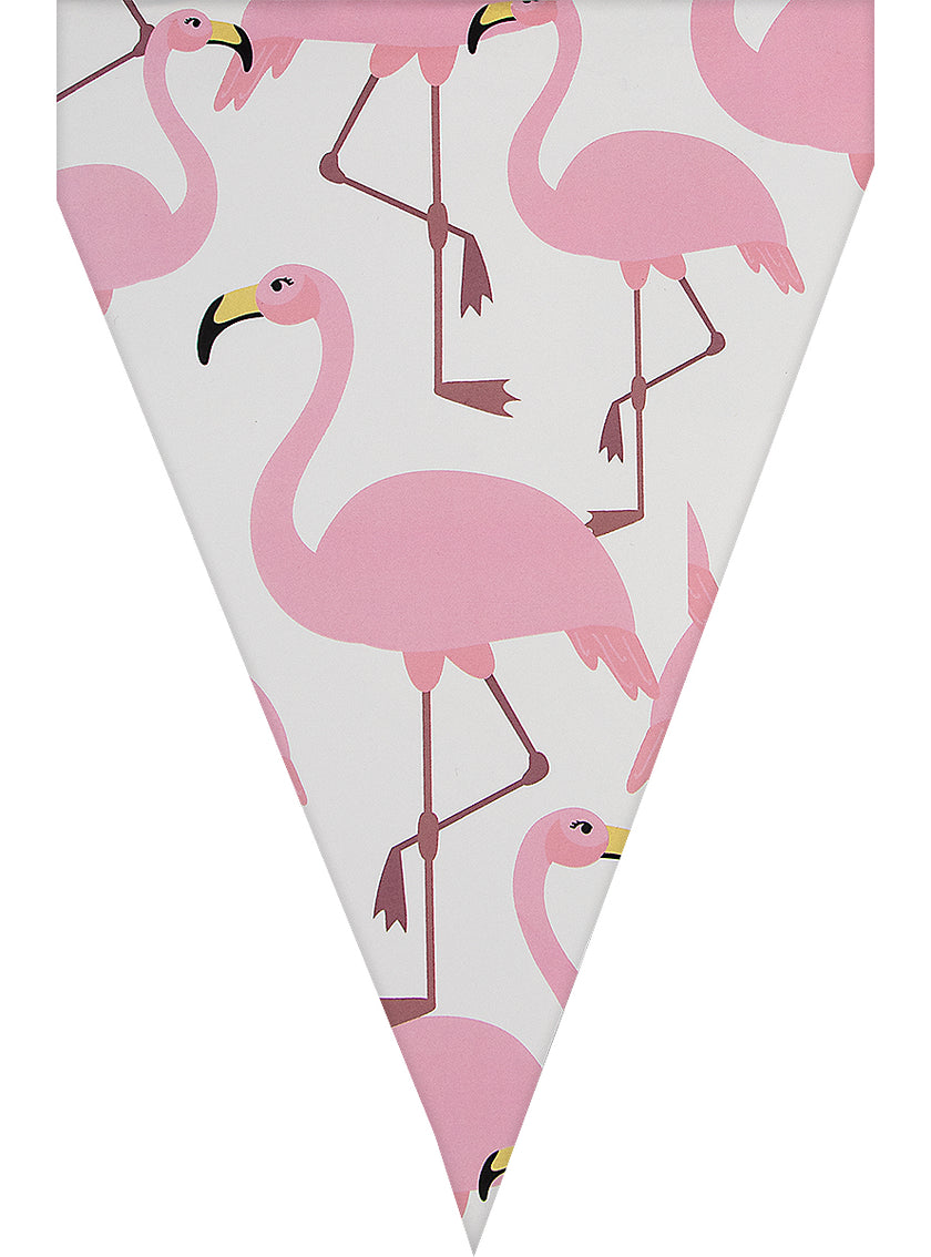 Guirlande à fanions Flamant rose - Tropical flamingos