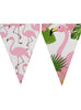 Guirlande à fanions Flamant rose - Tropical flamingos