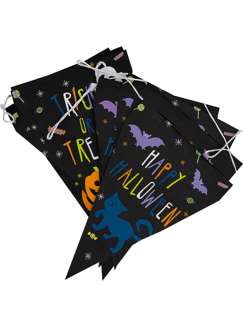 Guirlande à fanions Halloween citrouille - Happy Halloween