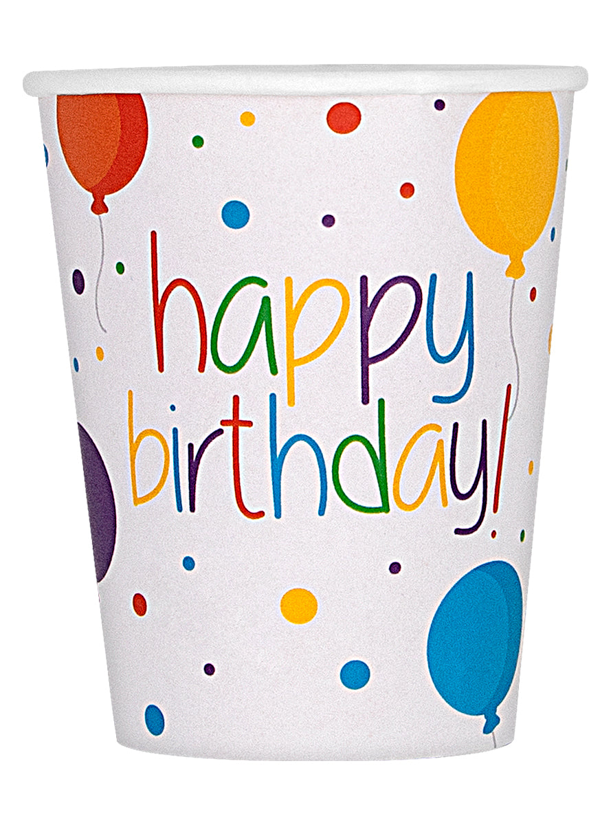 8 gobelets anniversaire - Happy Birthday