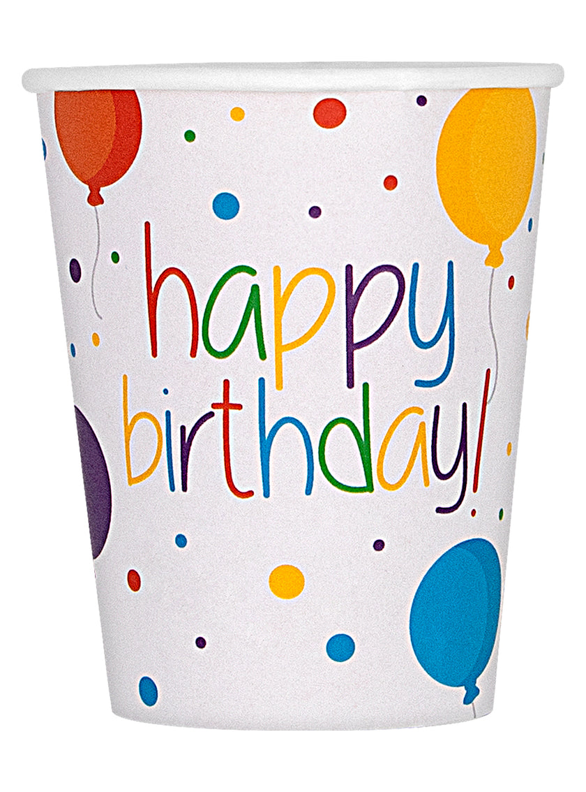 8 gobelets anniversaire - Happy Birthday