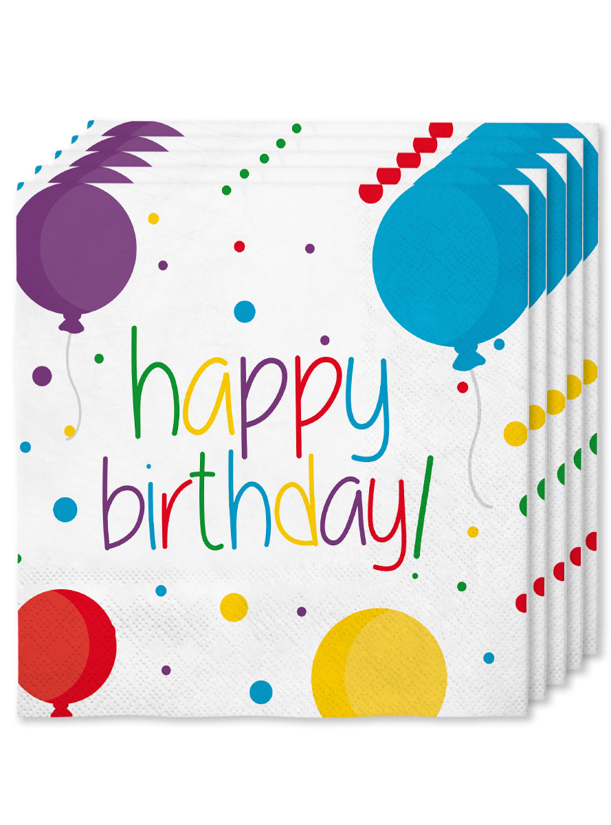 16 serviettes anniversaire (33c33cm) - Happy Birthday