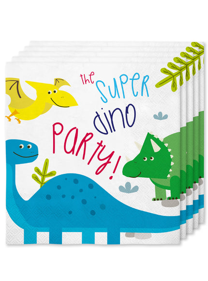 16 serviettes dinosaures (33x33cm) - Dinosaurs party