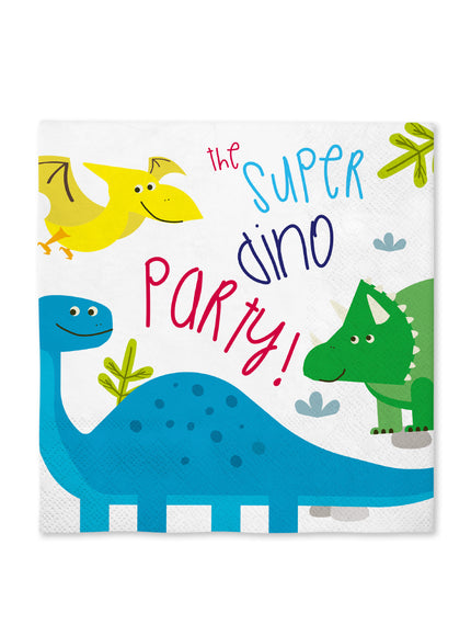 16 serviettes dinosaures (33x33cm) - Dinosaurs party