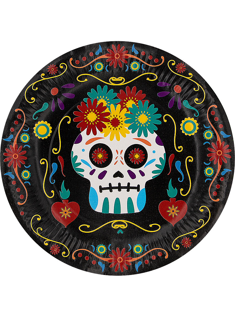 8 assiettes Catrina fête des morts (23cm) - Day of the Dead