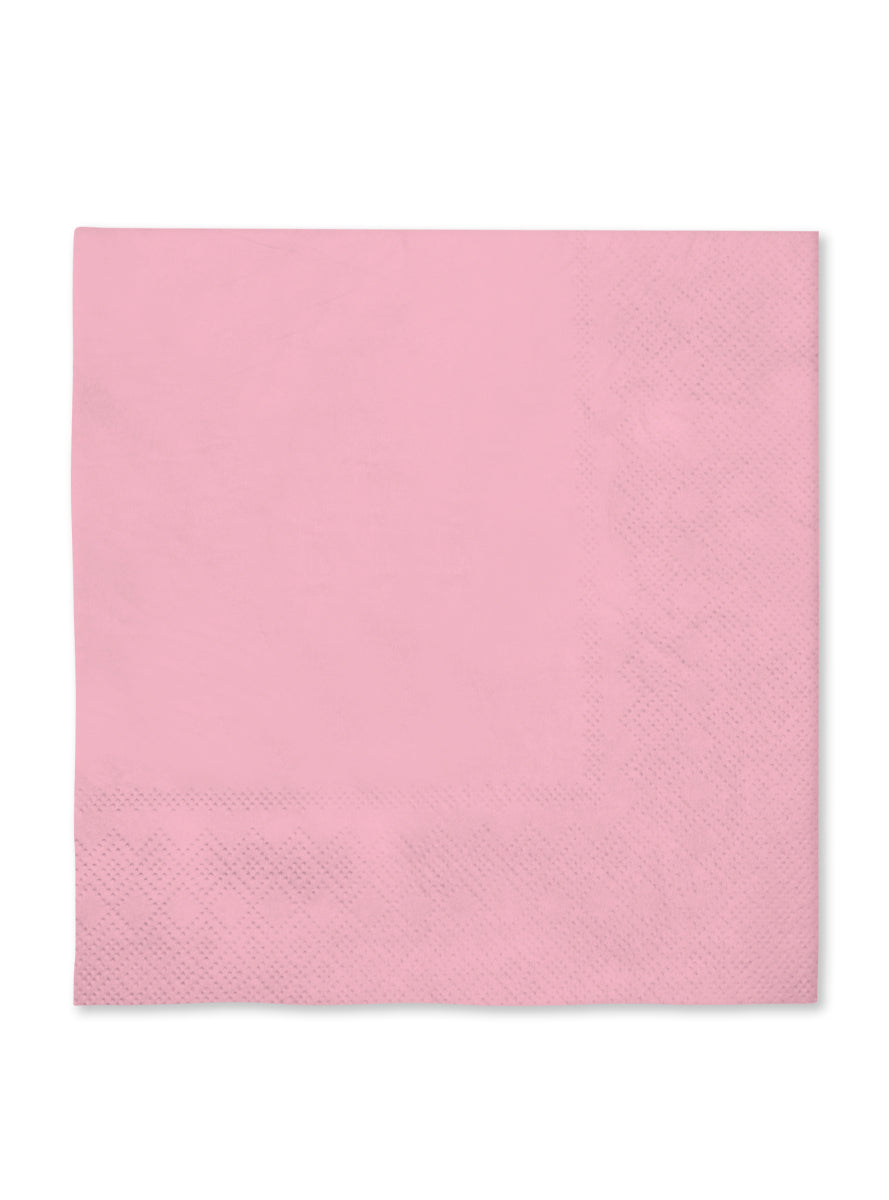 16 serviettes rose clair (33x33cm) - Gamme couleur unie