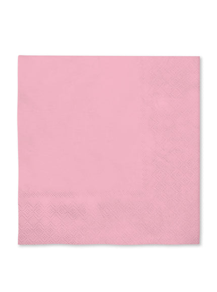 16 serviettes rose clair (33x33cm) - Gamme couleur unie