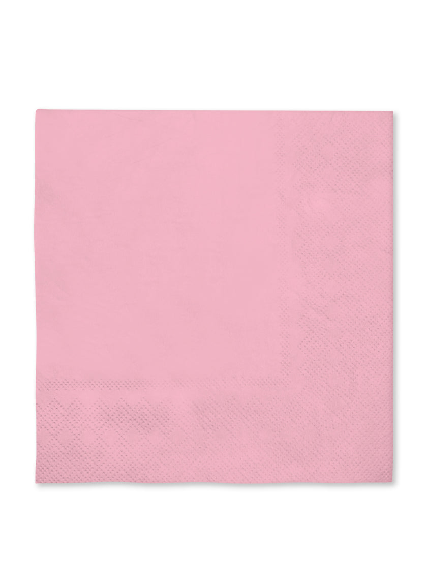 16 serviettes rose clair (33x33cm) - Gamme couleur unie