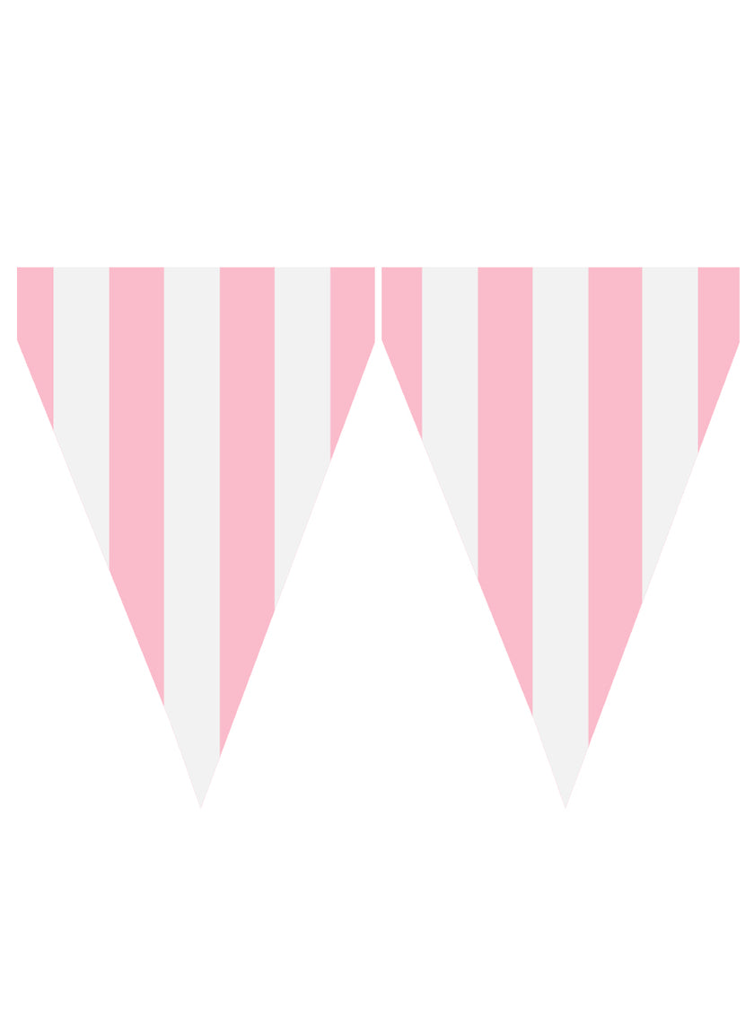 Guirlande à fanions rose clair - Gamme couleur unie