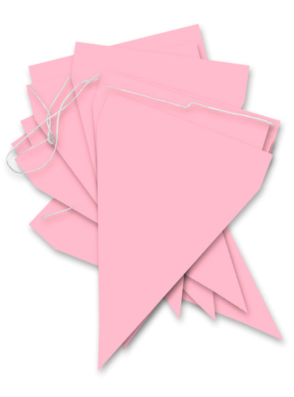 Guirlande à fanions rose clair - Gamme couleur unie