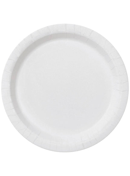 8 assiettes blanches (23cm) - Gamme couleur unie