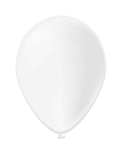 10 ballons blancs - Gamme couleur unie