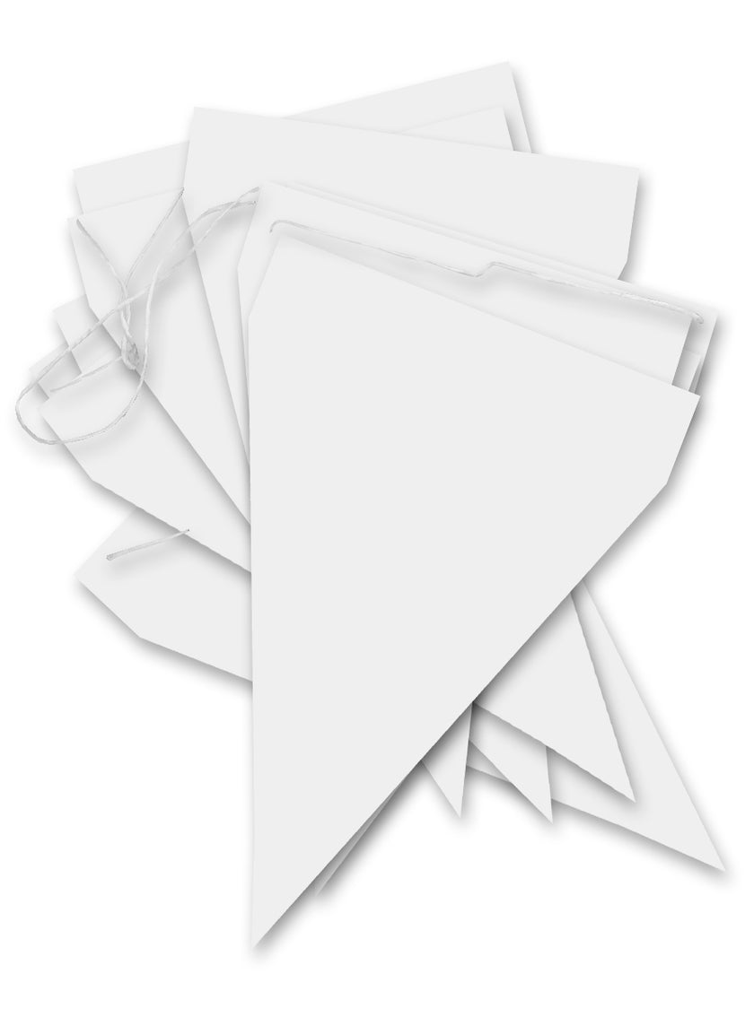 Guirlande à fanions blancs - Gamme couleur unie