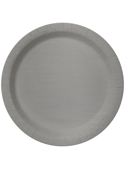 8 assiettes argentées (23cm) - Gamme couleur unie