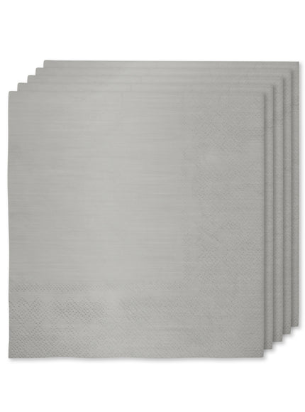 16 serviettes argentées (33x33cm) - Gamme couleur unie